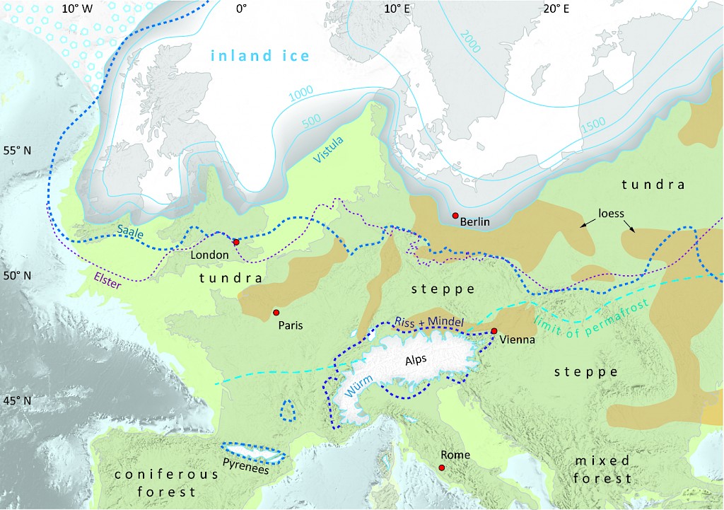 Ice outskirts in the Pleistocene/ source: Meschede (2015)