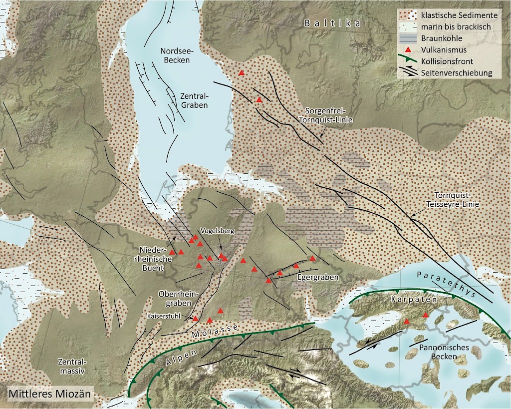 Paleogeography in the Miocene/source: Meschede (2015)